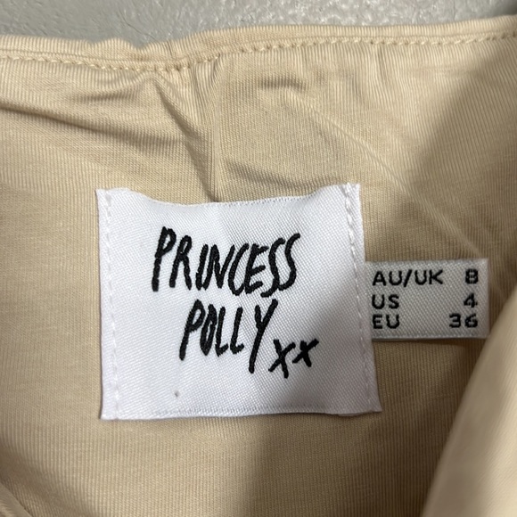 Princess Polly Leilani Beige Crop Top Size 4 - Picture 2 of 7